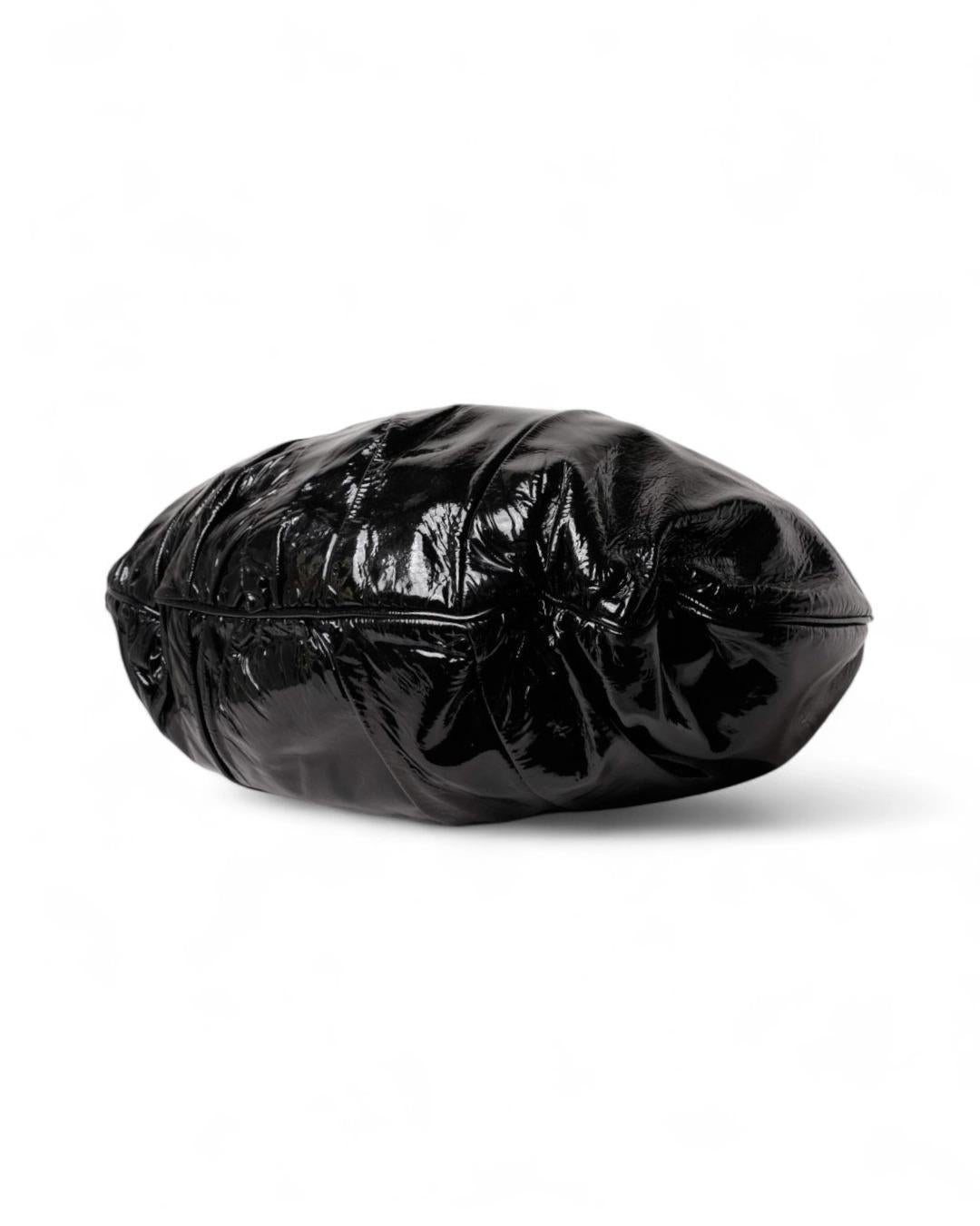 Black Gucci Shopper Hysteria Large Vernice Nera in vendita