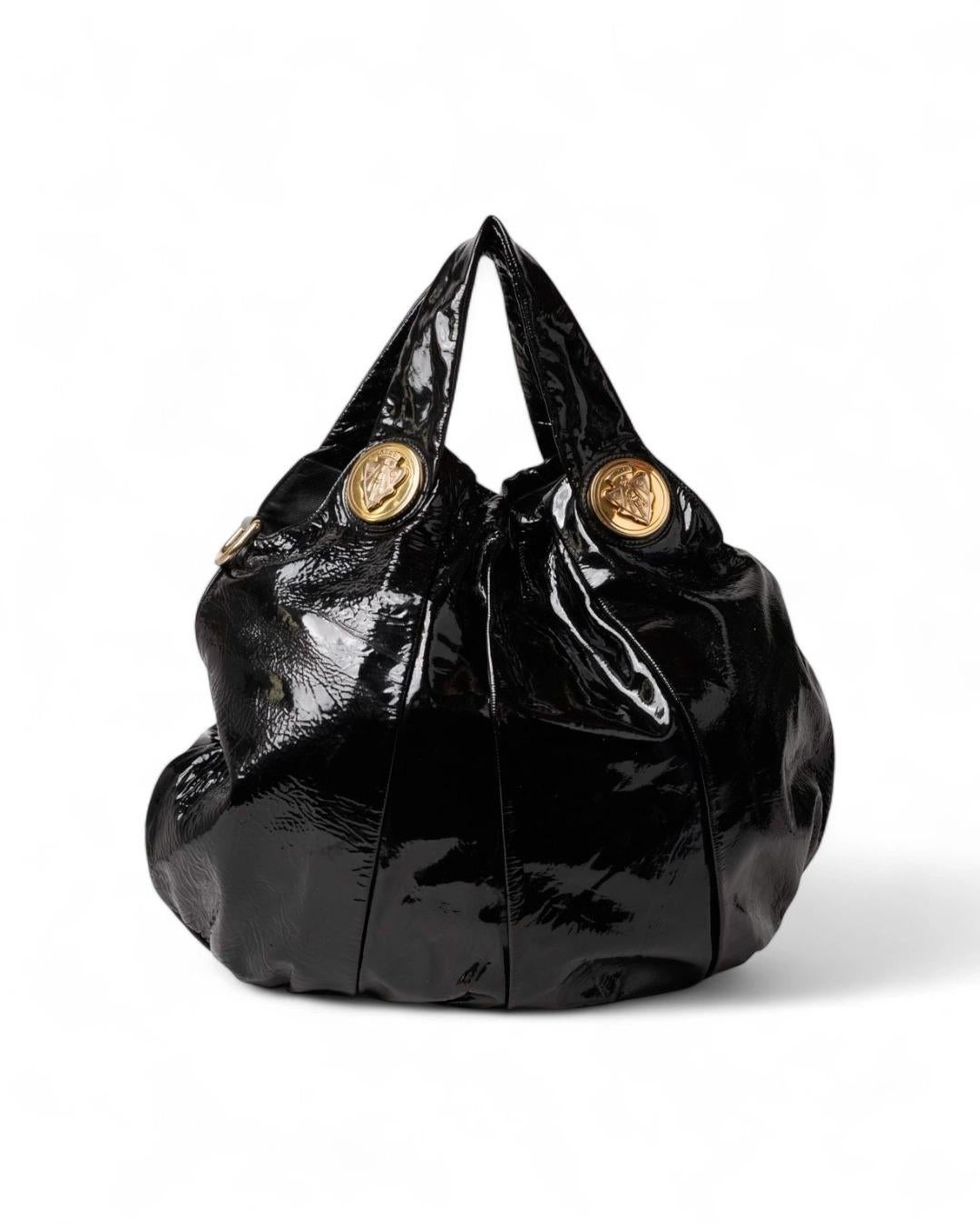 Gucci Shopper Hysteria Large Vernice Nera in vendita 2