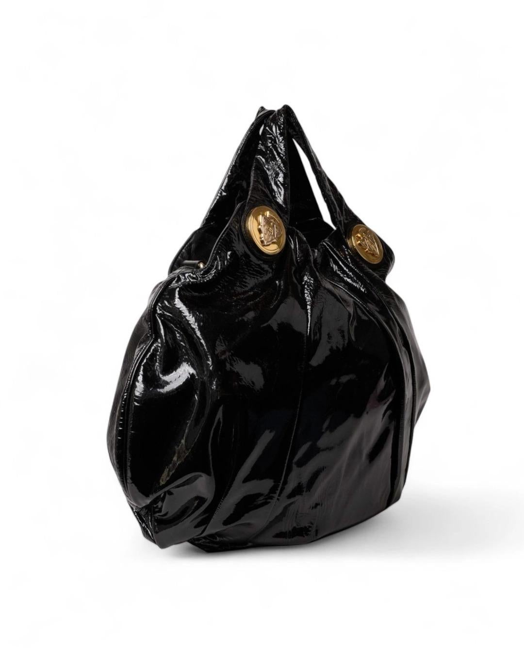 Gucci Shopper Hysteria Large Vernice Nera in vendita 4