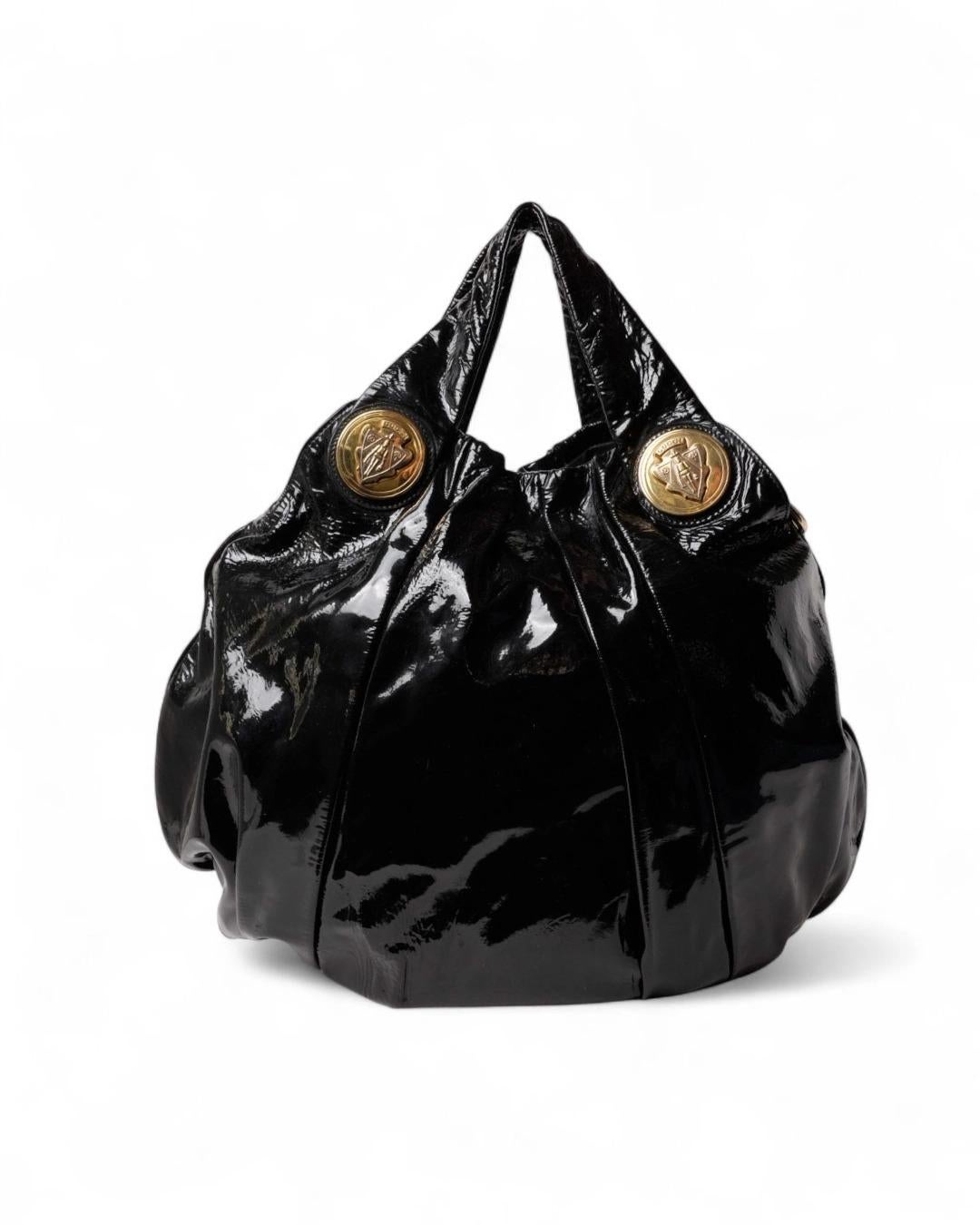 Gucci Shopper Hysteria Large Vernice Nera in vendita 6