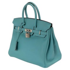 Hermès Birkin 25 Swift Blue Atoll Handbag