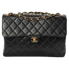 Chanel Jumbo Vertical Timeless Vintage Tasche, schwarz