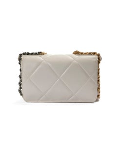 Chanel 19 White Quilted Wallet