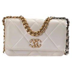 Chanel 19 White Quilted Wallet