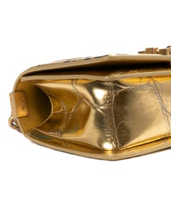 Chanel Boy Mini Graffit Egypt Gold Crocodile