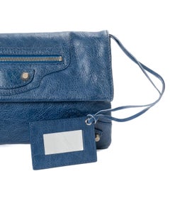Balenciaga City Small Clutch, Blue
