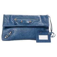 Balenciaga City Small Clutch, Blue