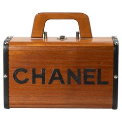 Chanel Vanity Box, Wood CC, Brown