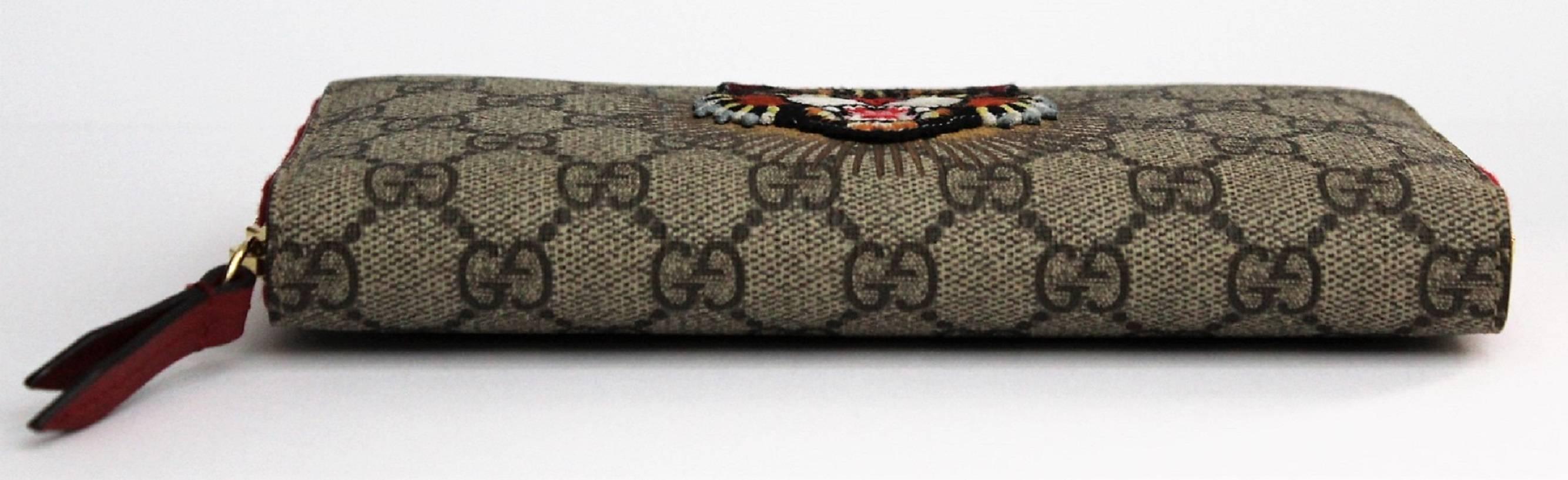 Women's or Men's Gucci Wallet Angry Cat GG Supreme