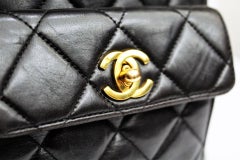 1990s Chanel Vintage Backpack Black Leather
