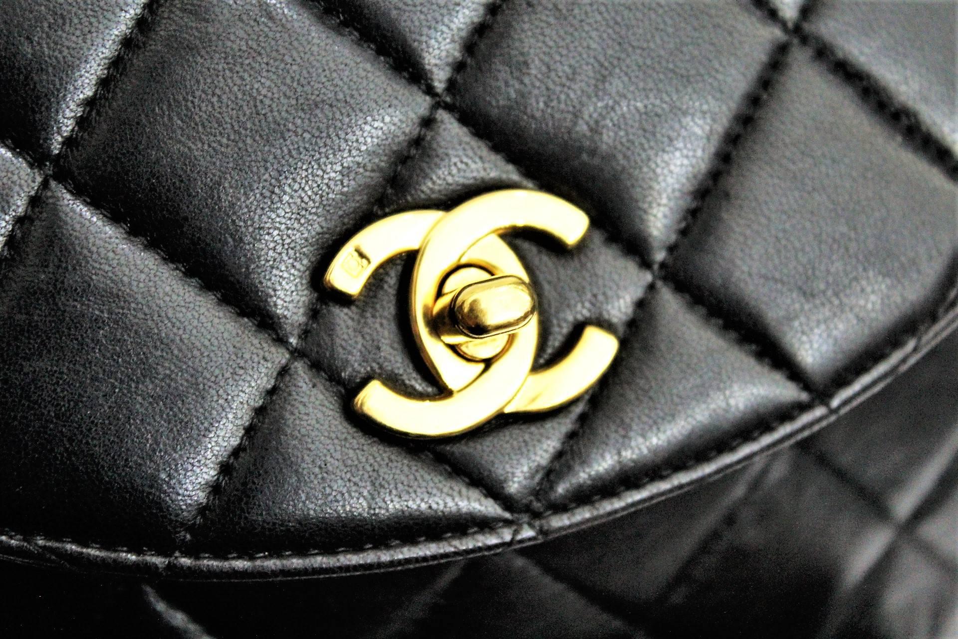 Women's or Men's 1990s Chanel Vintage Backpack Black Leather 