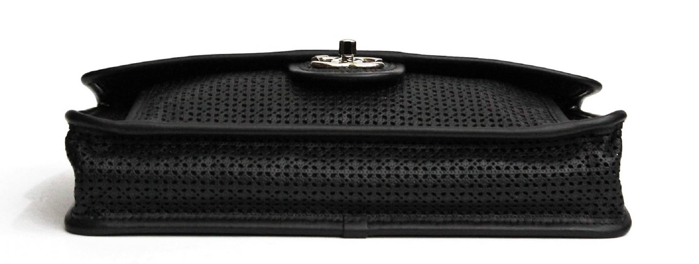 CHANEL Blu Navy Perforated Leather Up in the Air Flap Bag Cruise 2015 1