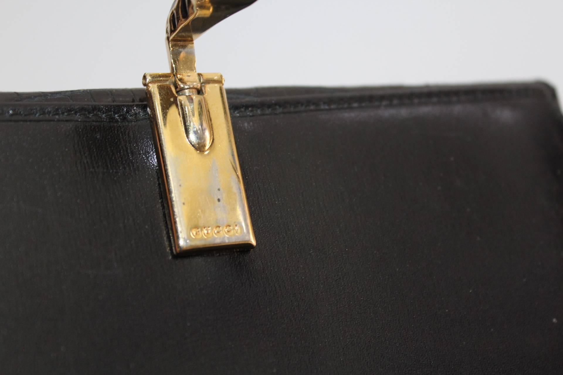 vintage gucci wallet black leather