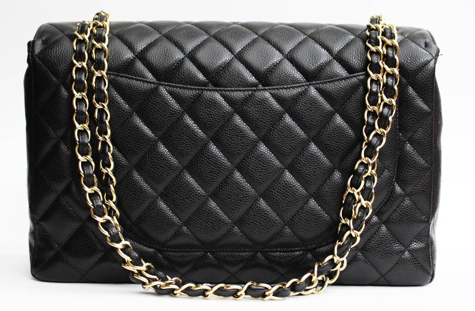 The beautiful Maxi Jumbo from the Chanel family. It is made with the hammered leather and gold hardware . The year is 2010. Excelent conditions with dustbag, box and card.
