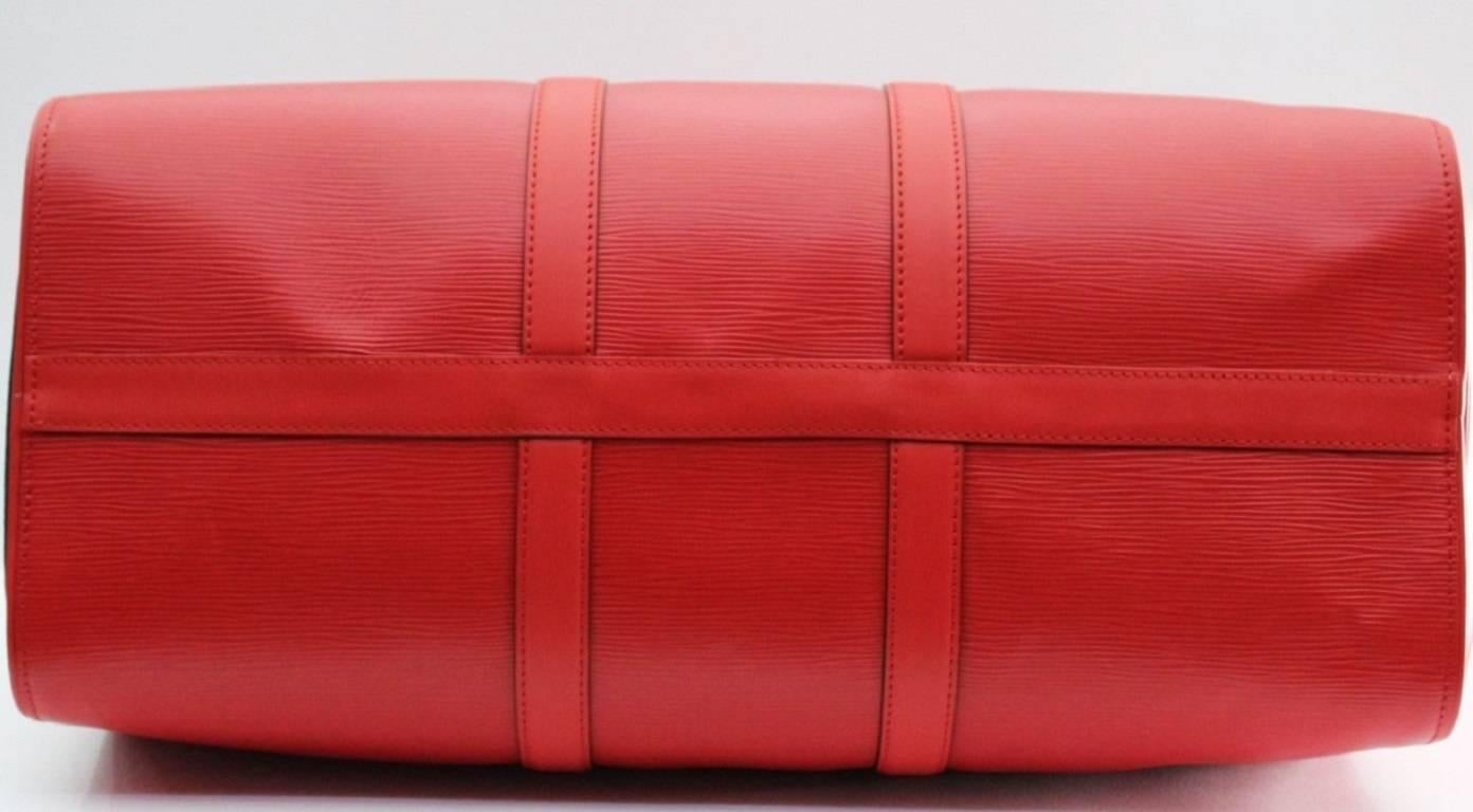 Women's Louis Vuitton X Supreme Epi Keepall Bandouliere 45 Red