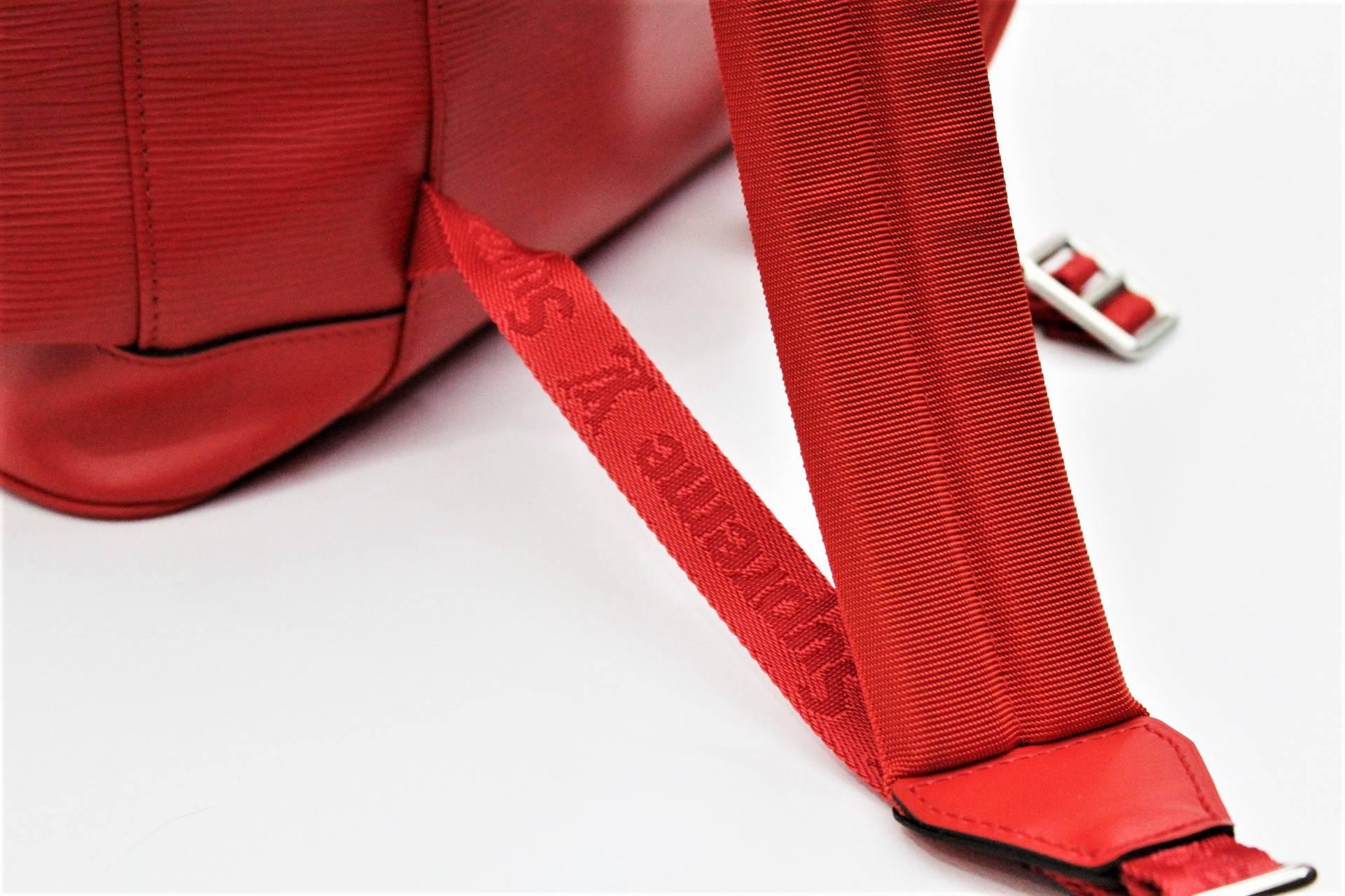 Red Louis Vuitton x Supreme Christopher Backpack