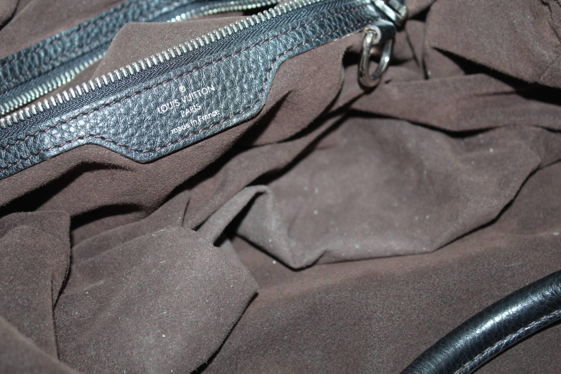 Louis Vuitton Black Monogram Mahina Leather L Bag 1
