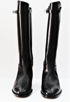 Hermes Black Leather Riding Boots