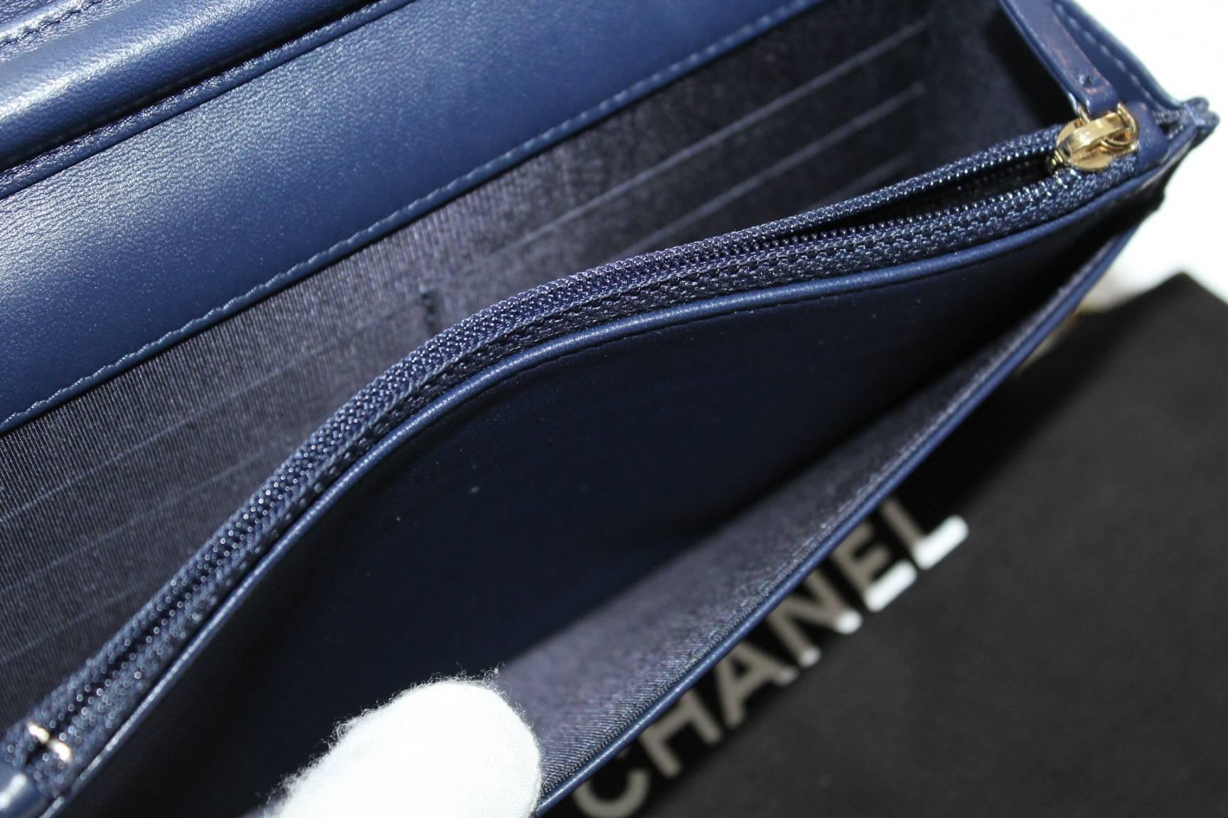 Chanel Blue Leather Crossbody/Shoulder Flap Bag 4