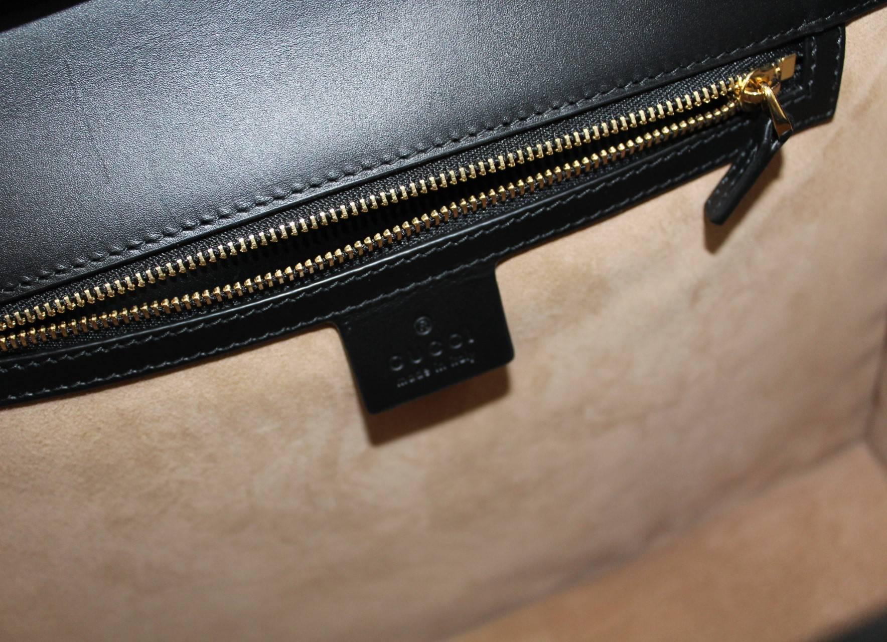 Sylvie Medium Black Leather top handle bag 3