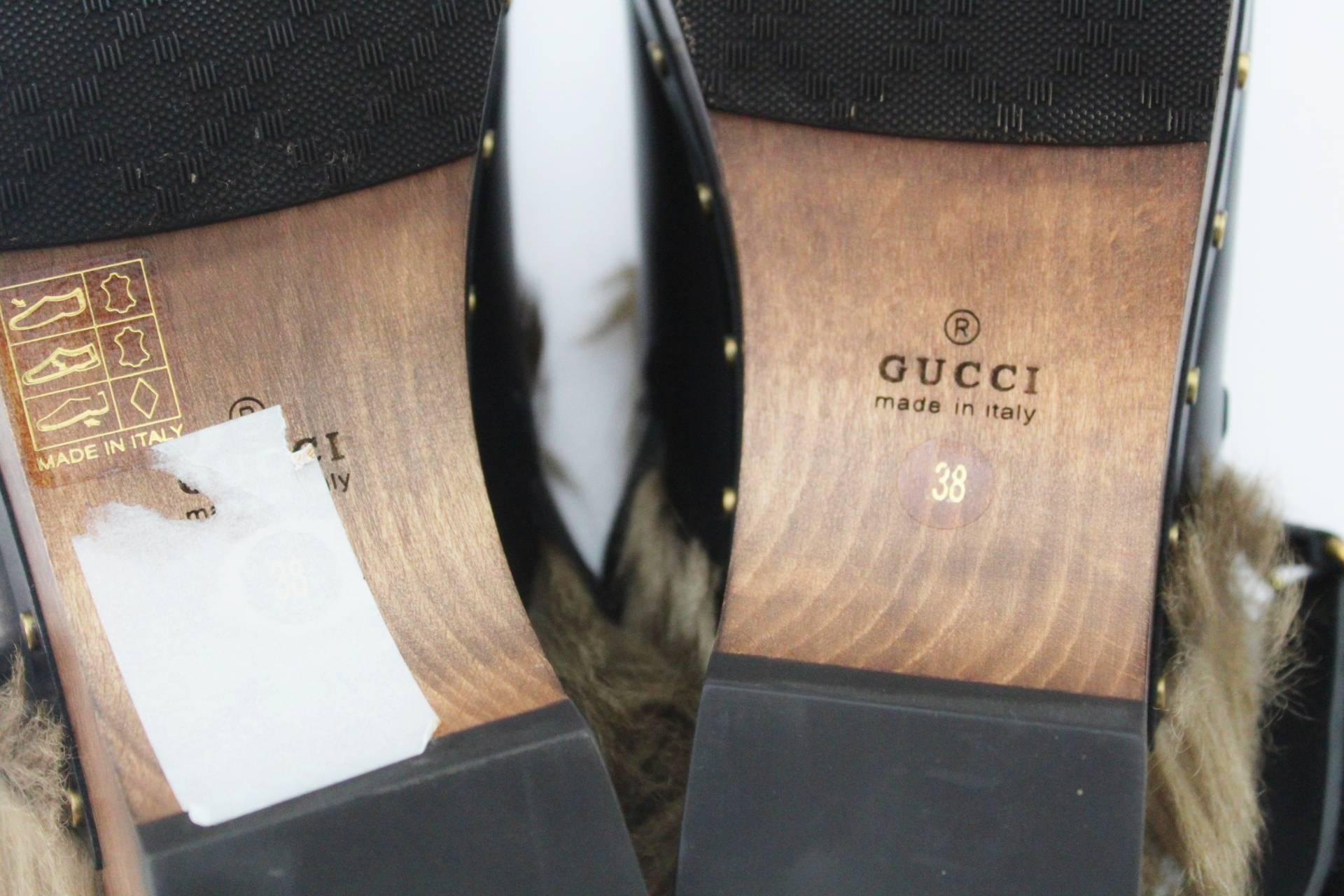 Black Gucci Amstel leather clog