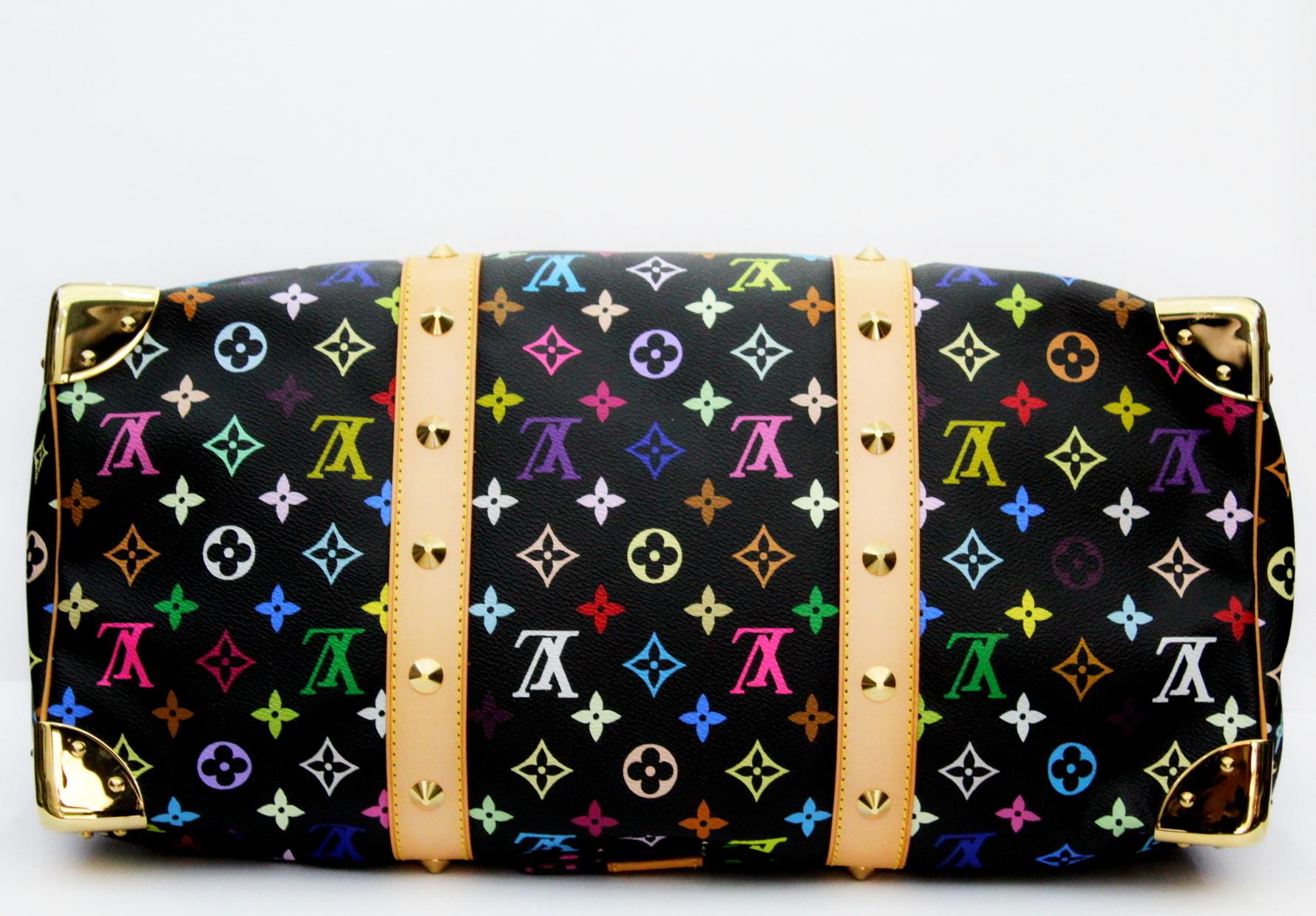 Louis Vuitton Black Monogram Multicolore Keepall 45 Bag In Excellent Condition In Torre Del Greco, IT