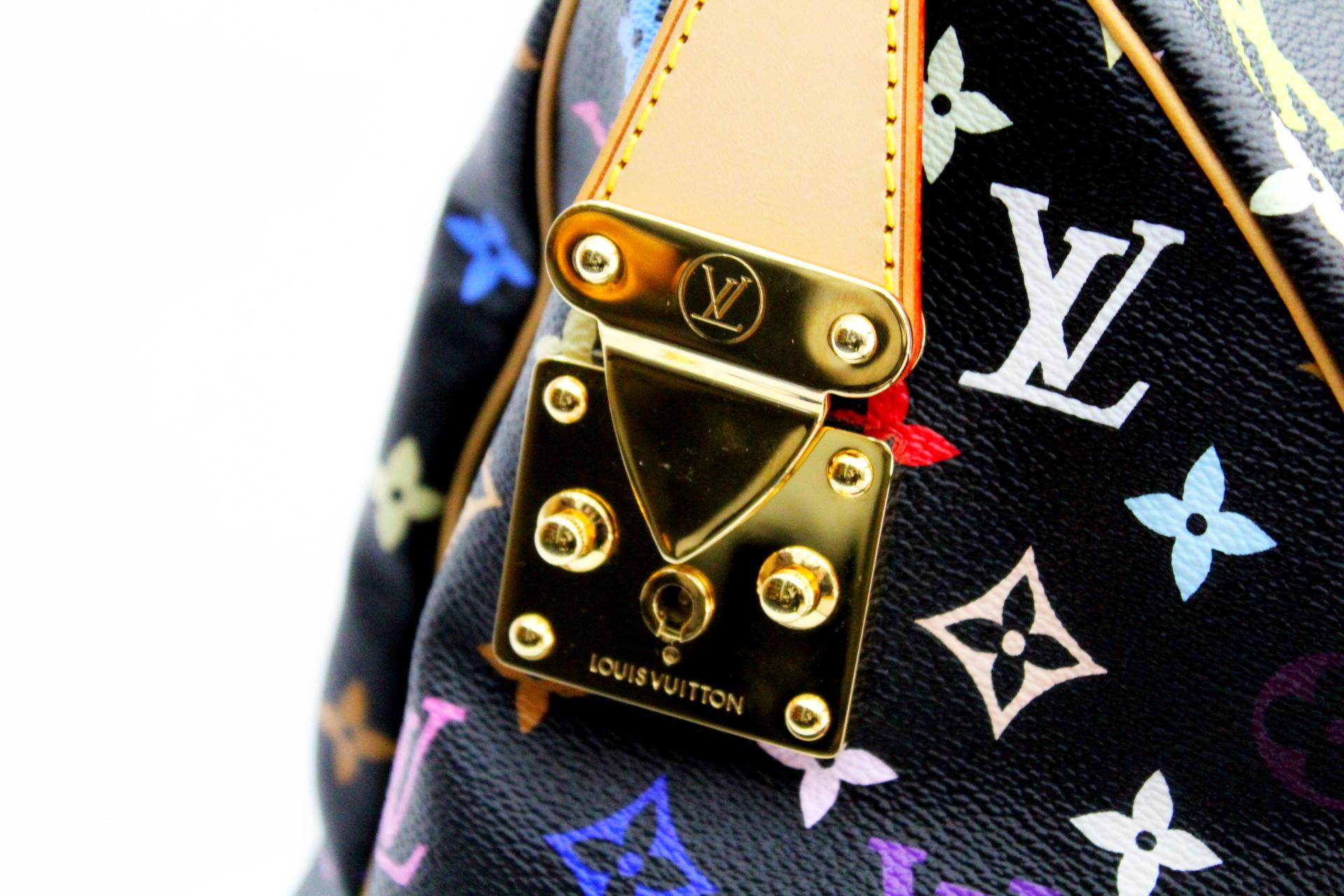 Women's Louis Vuitton Black Monogram Multicolore Keepall 45 Bag