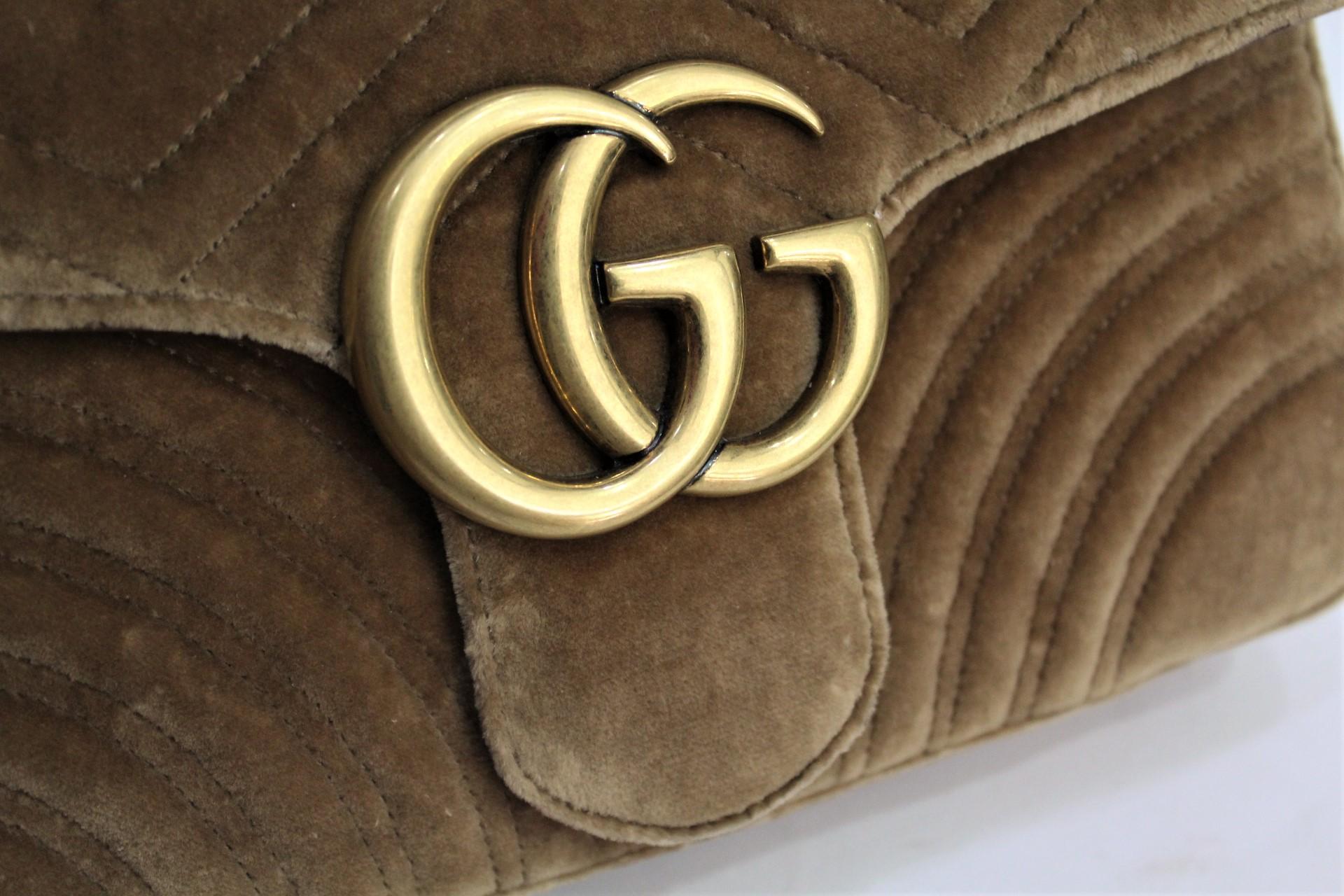gucci brown velvet bag