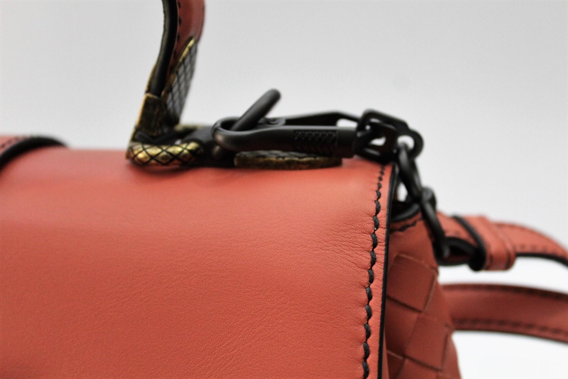 Bottega Veneta Terracotta Calf Leather Bag In New Condition In Torre Del Greco, IT