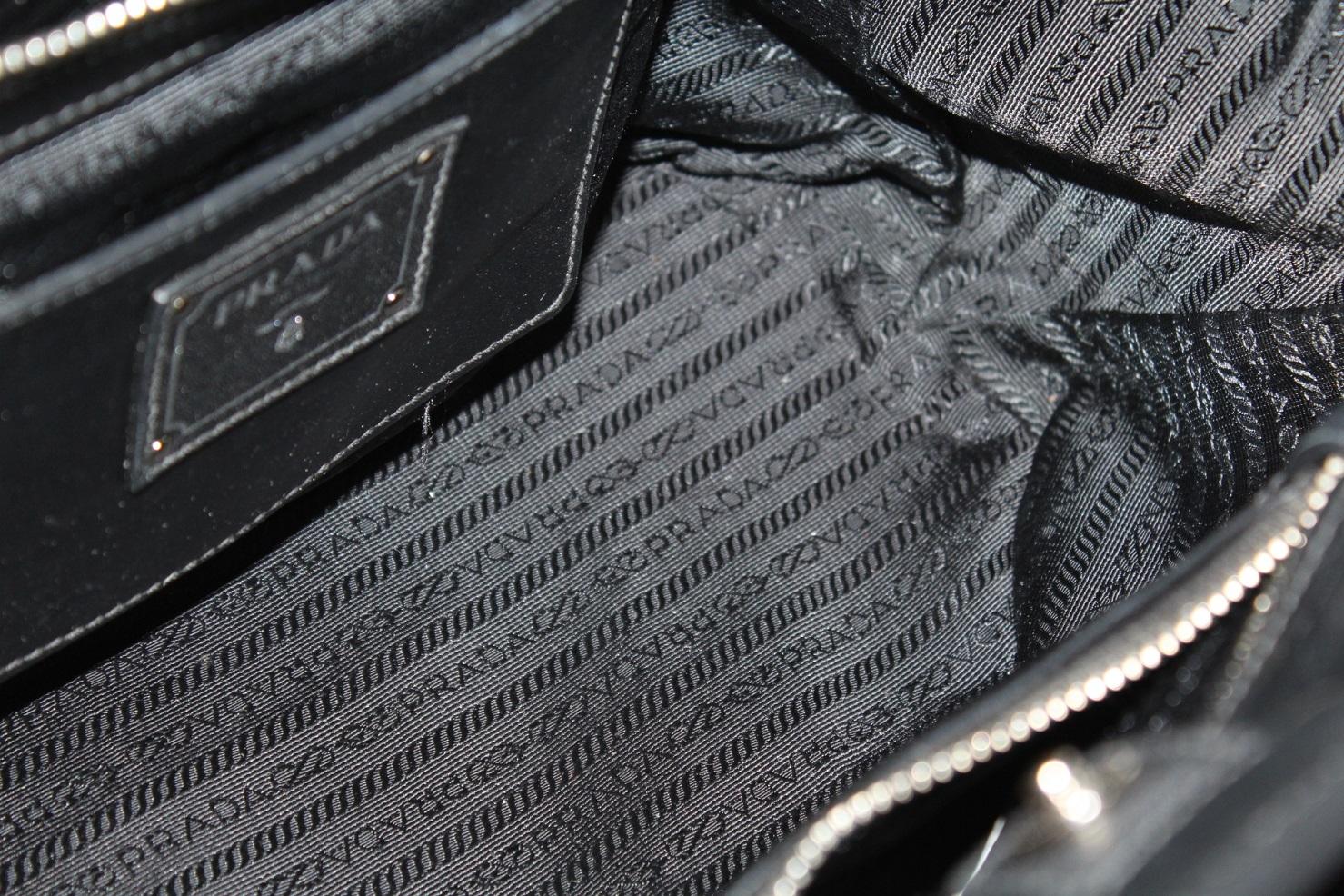 Prada Smooth Black Leather Shoulder Bag 3