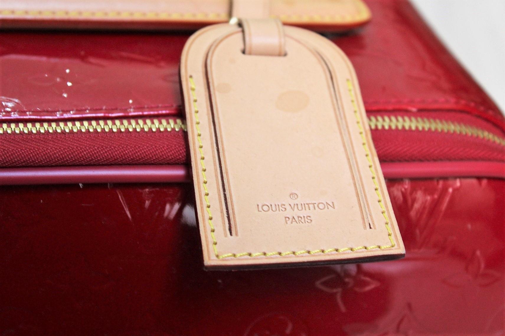 Red Louis Vuitton Pegase Luggage Monogram Vernis 45