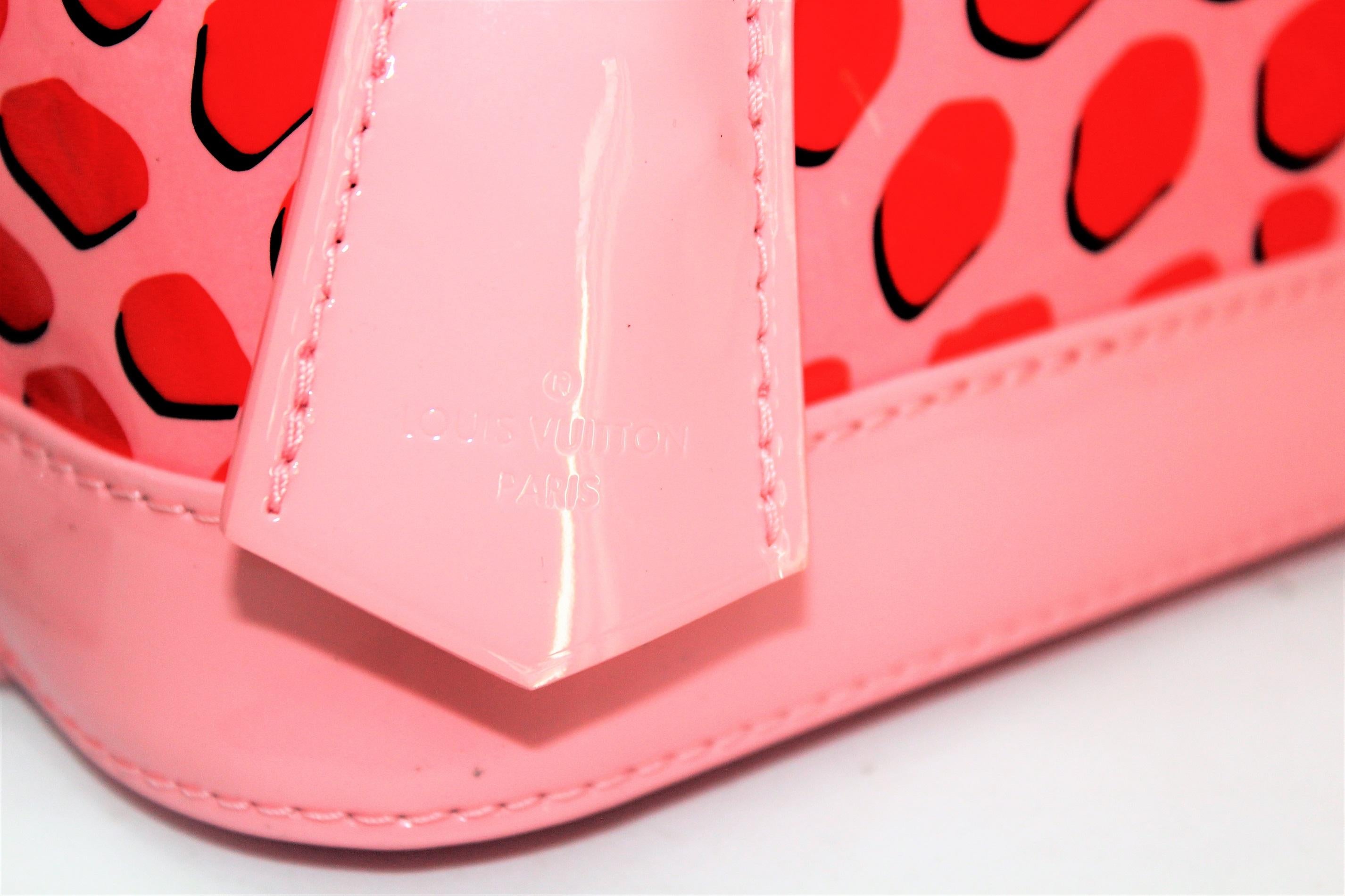Louis Vuitton Alma BB Vernis Dschungel Dots Handtasche (Pink)