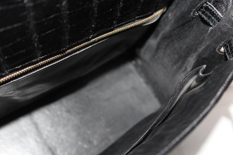 Hermès Black Crocodile Leather Kelly 32cm Bag 4