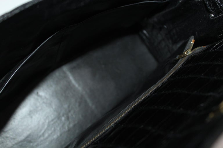 Hermès Black Crocodile Leather Kelly 32cm Bag 6