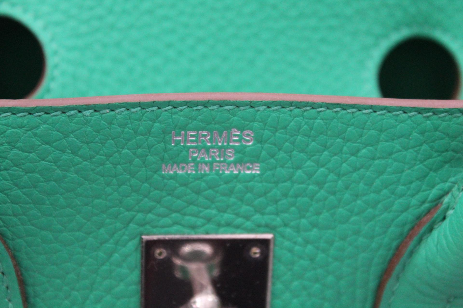 Hermes Mint Green Taurillon Clemence Leather Birkin 35 Bag 1