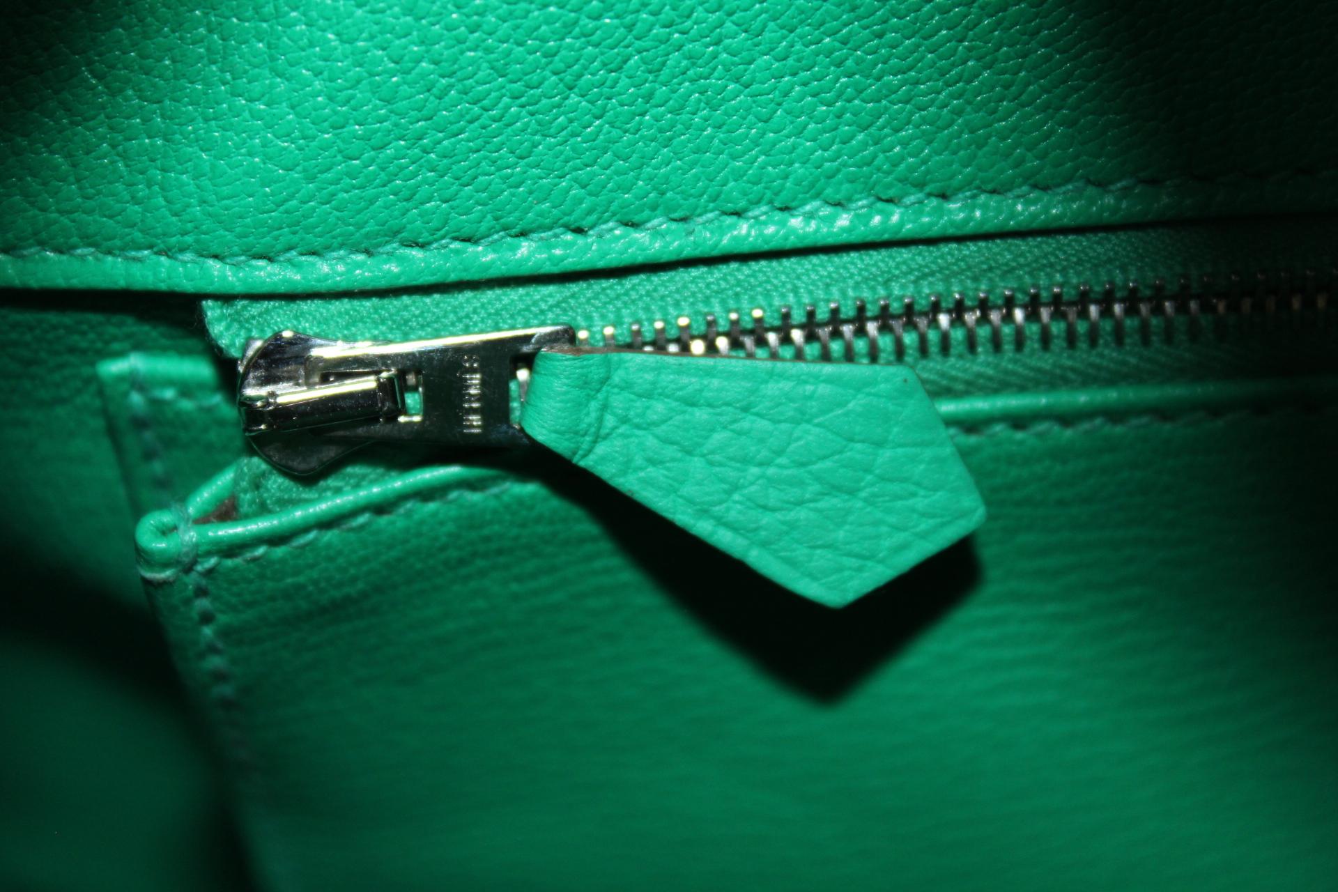 Hermes Mint Green Taurillon Clemence Leather Birkin 35 Bag 2