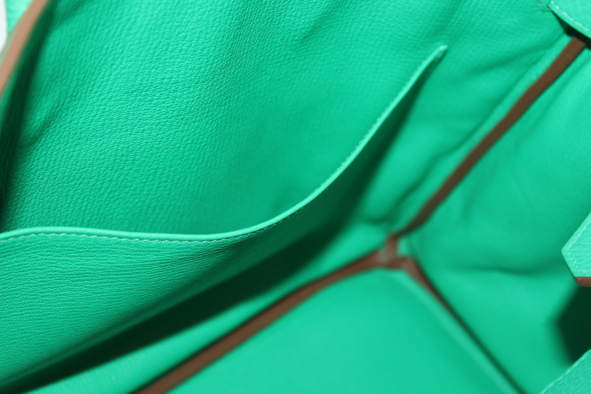 Hermes Mint Green Taurillon Clemence Leather Birkin 35 Bag 5