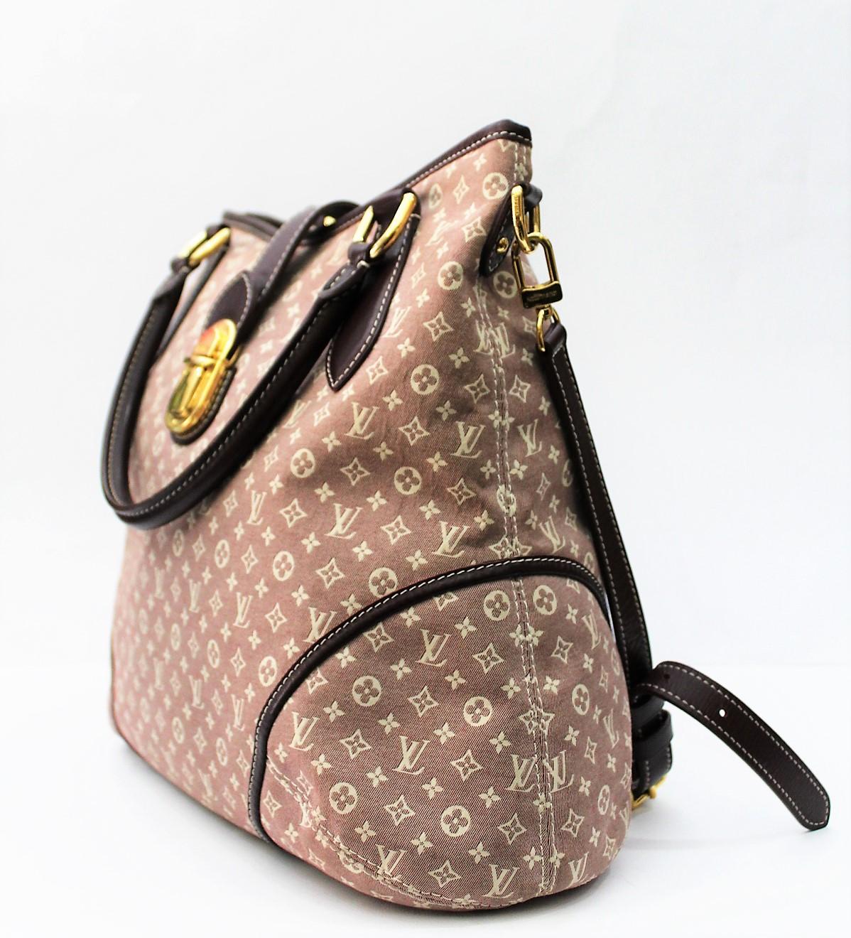 Women's Louis Vuitton Mini Lin Romance Hobo Fusain Shoulder Bag