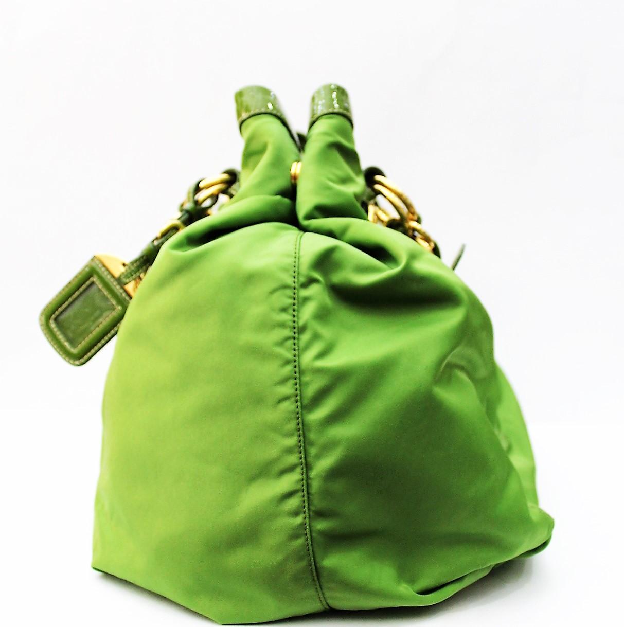 Green Prada Vernis Leather Shoulder Bag