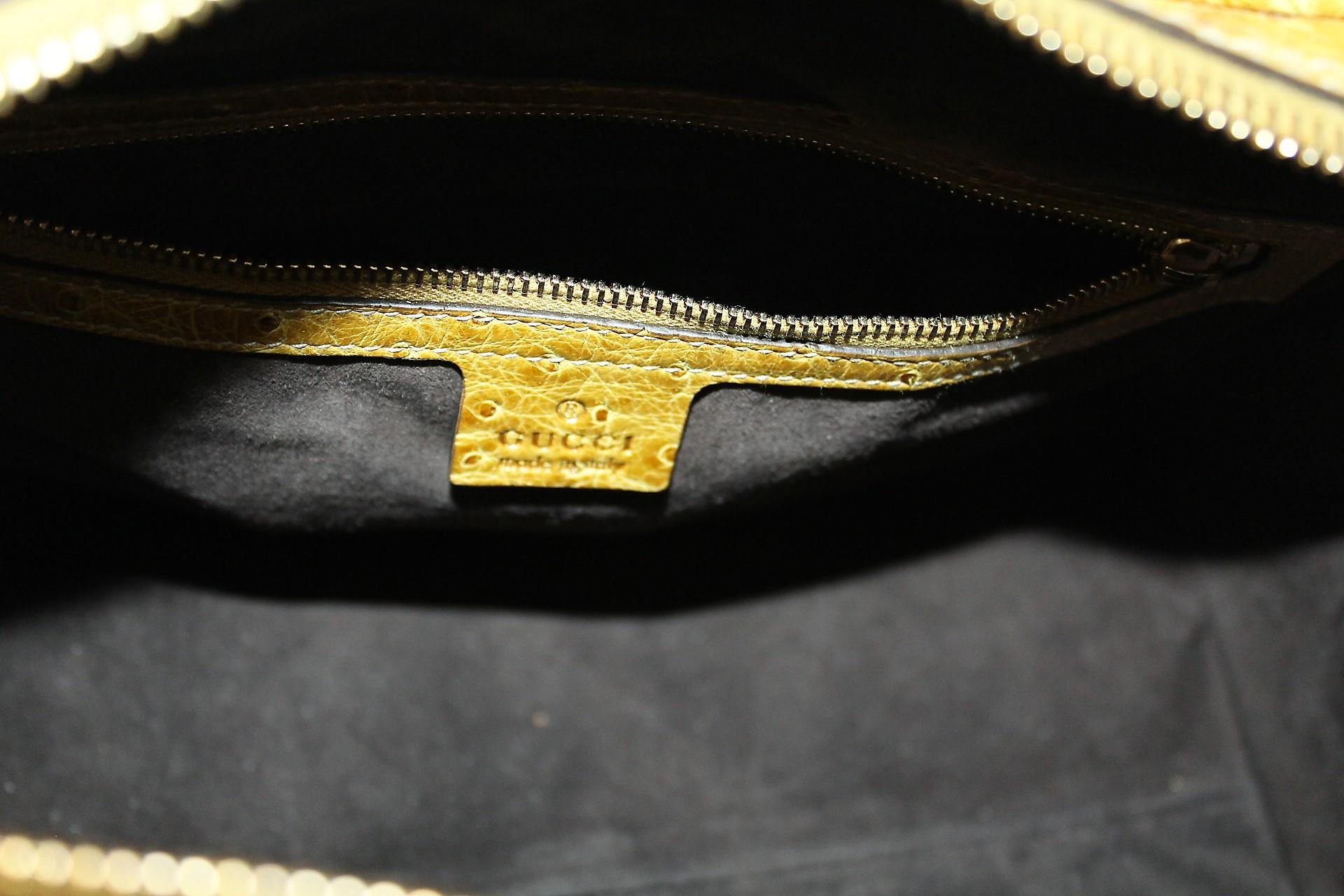 Women's Gucci Aviatrix Boston Ostrich Leather Bag 