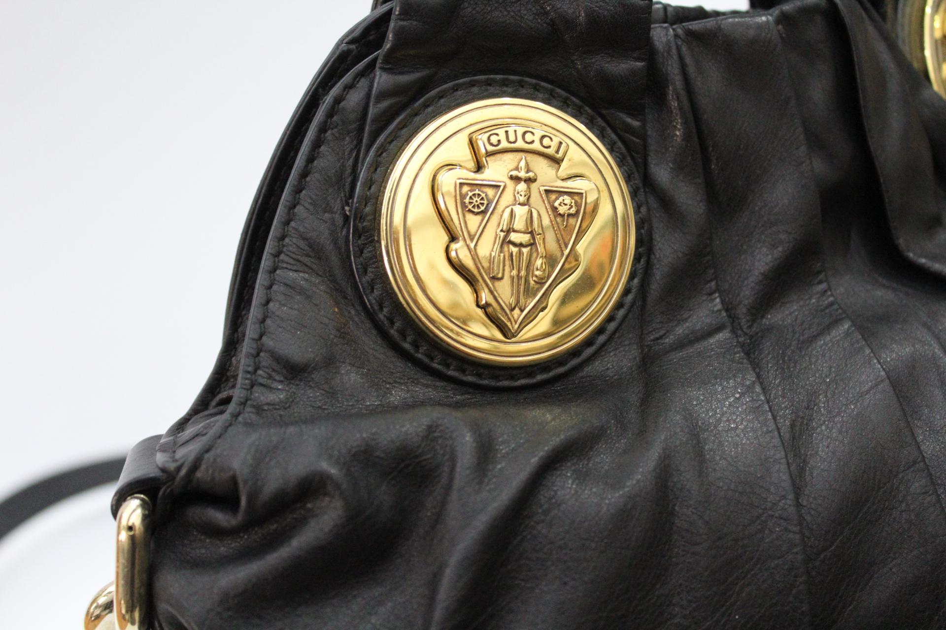 Gucci Black Leather Top Handle Bag 1