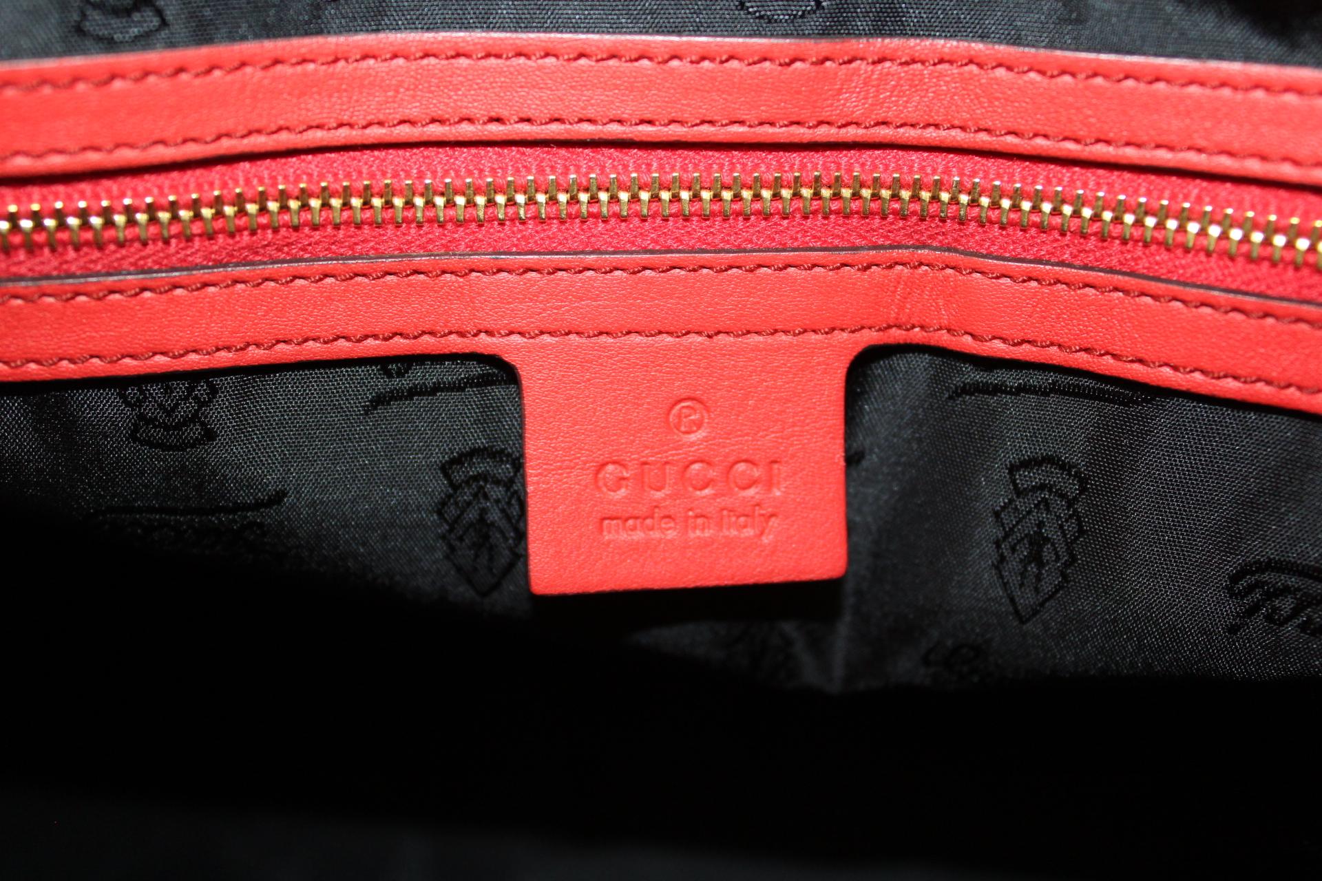 Gucci Red Leather Shoulder Bag 2