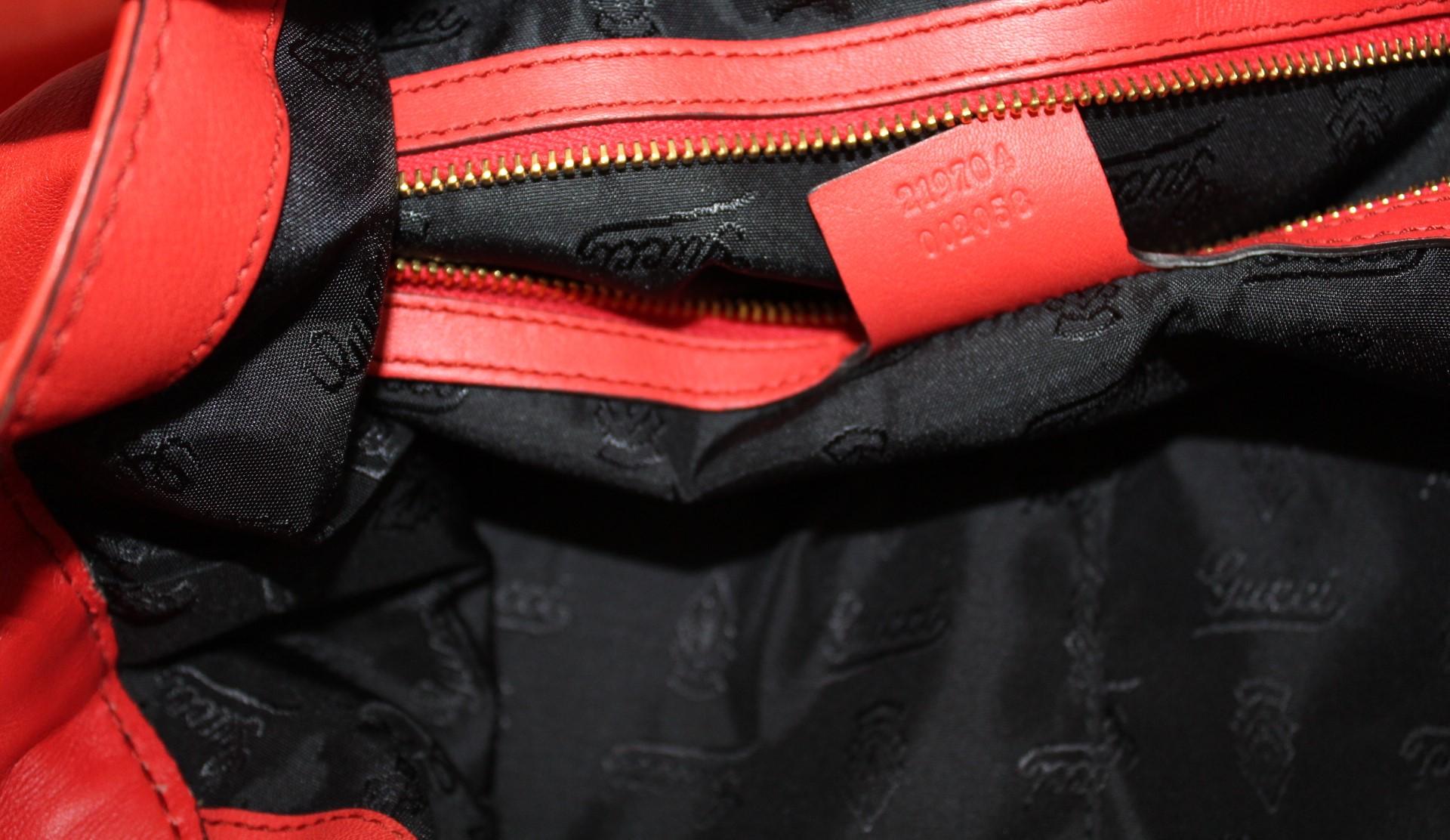 Gucci Red Leather Shoulder Bag 4