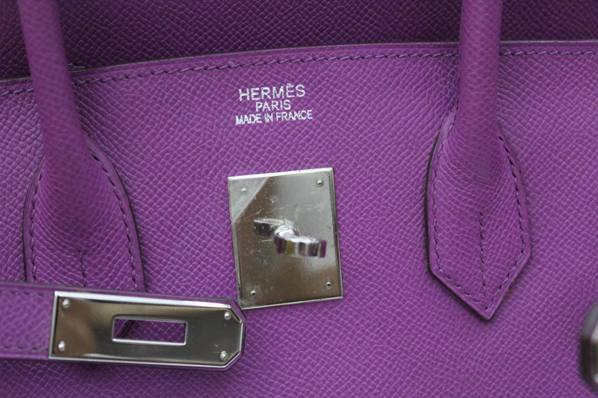 Hermès Birkin 35 Cyclamen Epsom Top Handle Bag In Excellent Condition In Torre Del Greco, IT