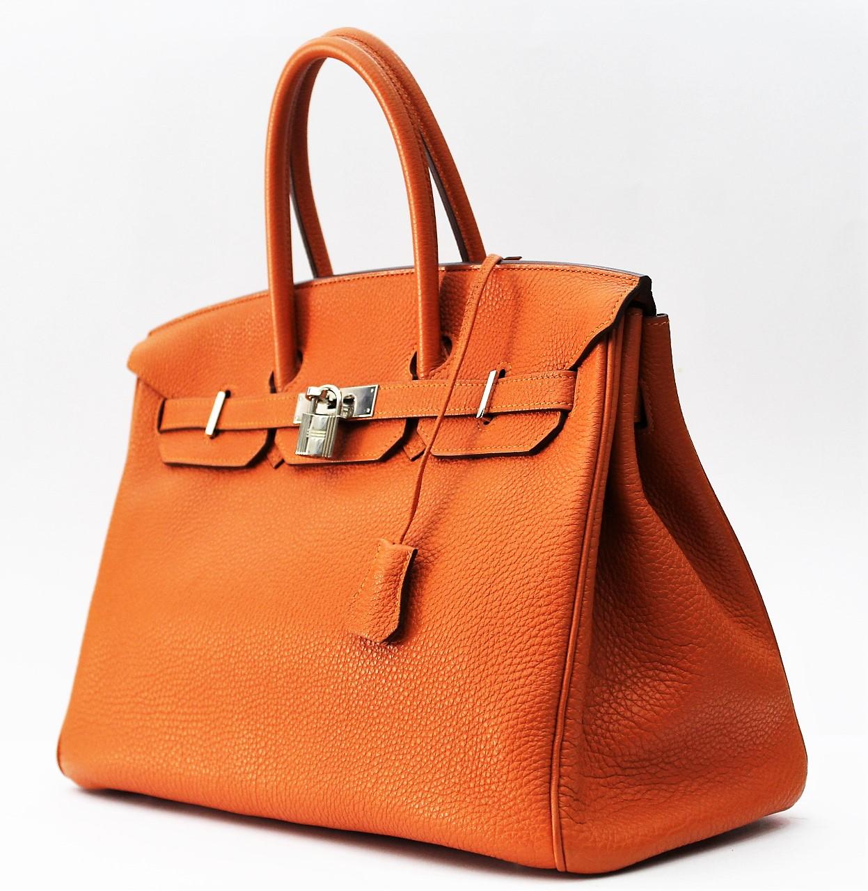 Hermès Birkin 35 Orange Togo Top Handle Bag 3