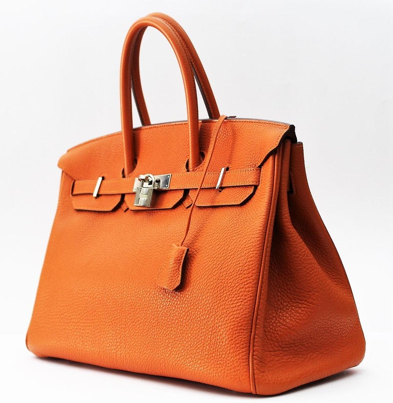 hermes birkin bag 35 togo orange women's handbag