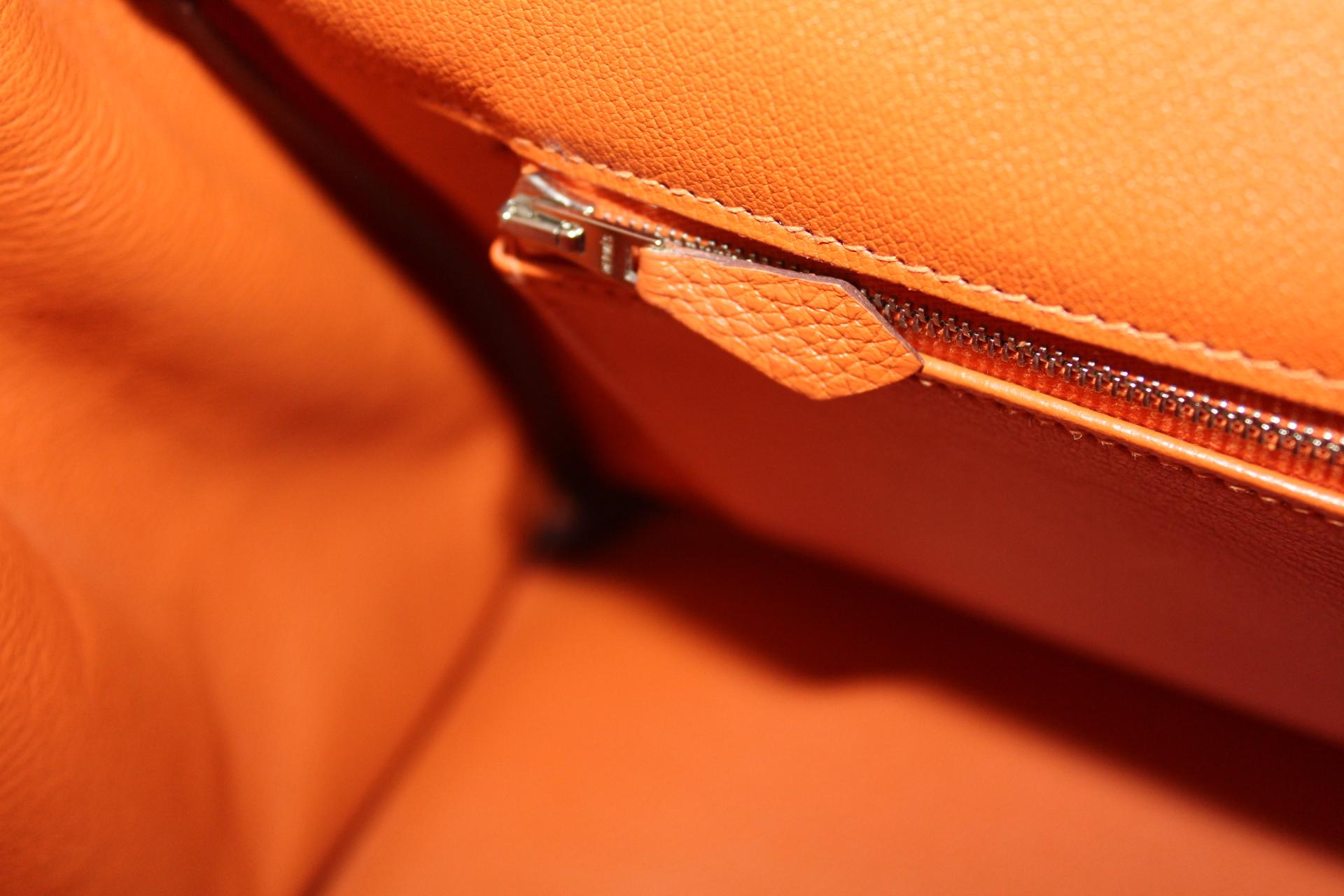 Hermès Birkin 35 Orange Togo Top Handle Bag 6