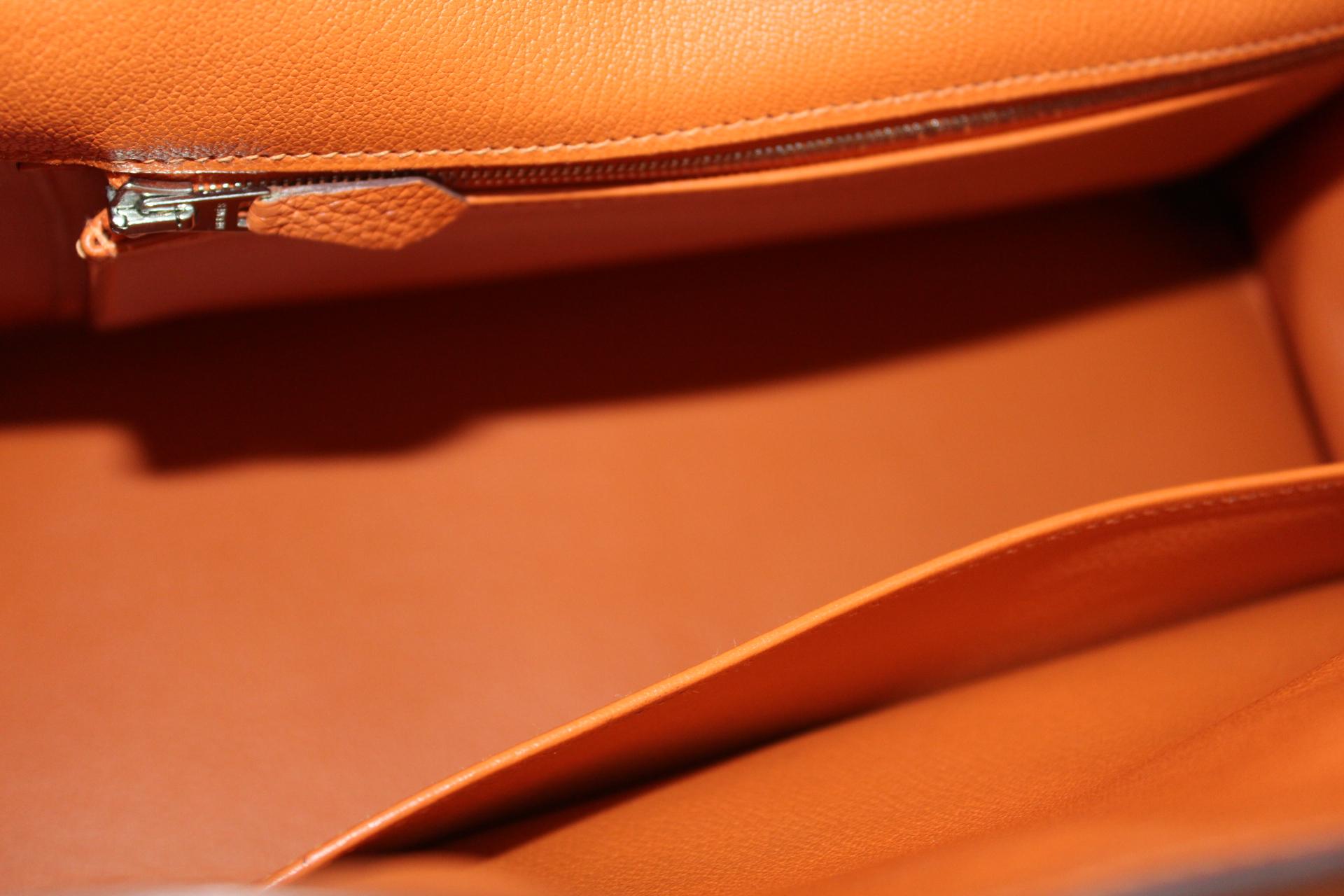 Hermès Birkin 35 Orange Togo Top Handle Bag 7