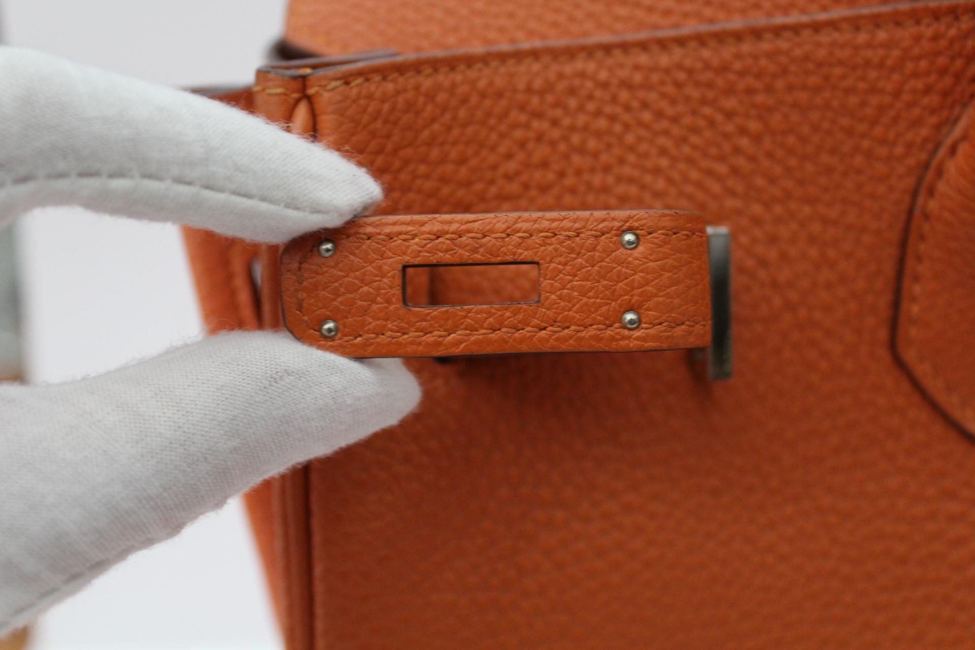 Hermès Birkin 35 Orange Togo Top Handle Bag 10