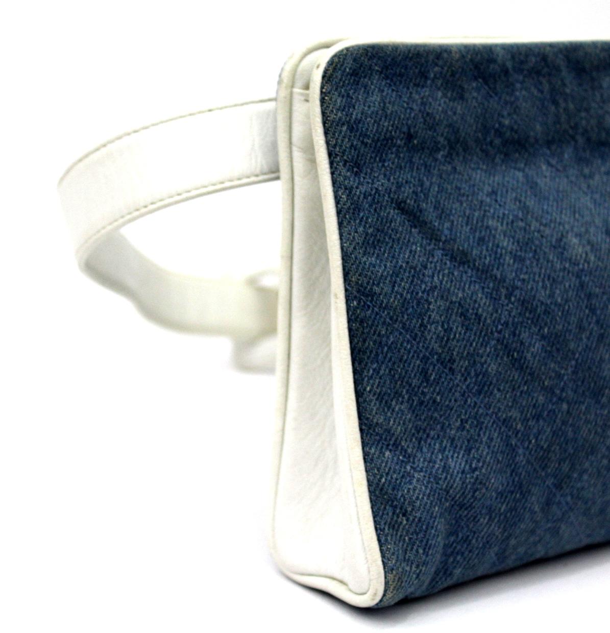 chanel denim waist bag